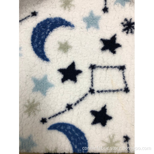 100%Polyester Imitate Velveteen Knitted Fabric with Printed